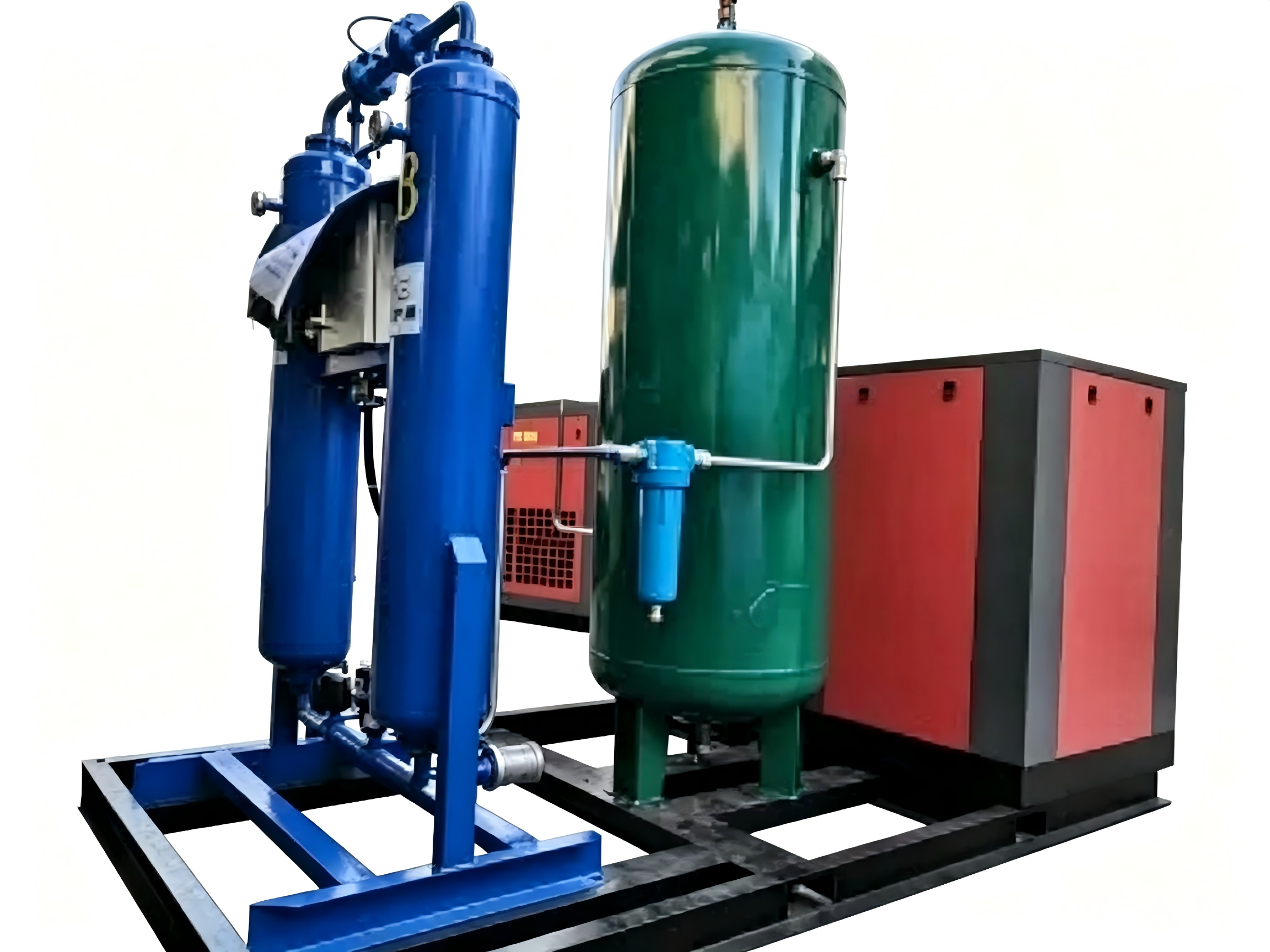 22kw screw air compressor with air dryer and adsorption dryer and air tank