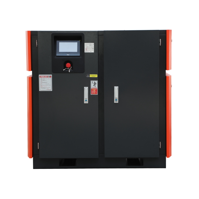 Horizontal two-stage pressure screw air compressor